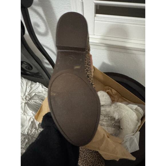 NEW Lucky Brand Baley 2 Eyelash Leopard Print Ankle Boots Leather Size 6.5 - Picture 6 of 9